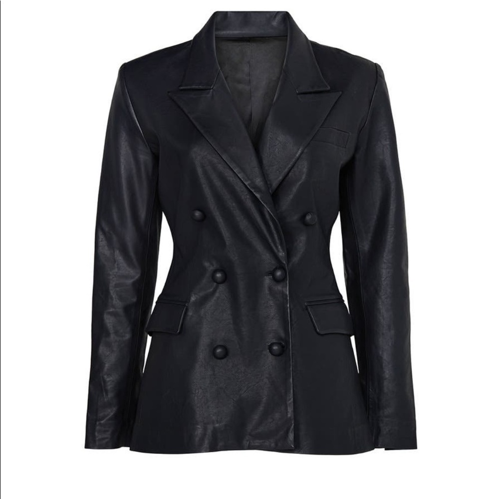BLANKNYC Leather Carbon Blazer